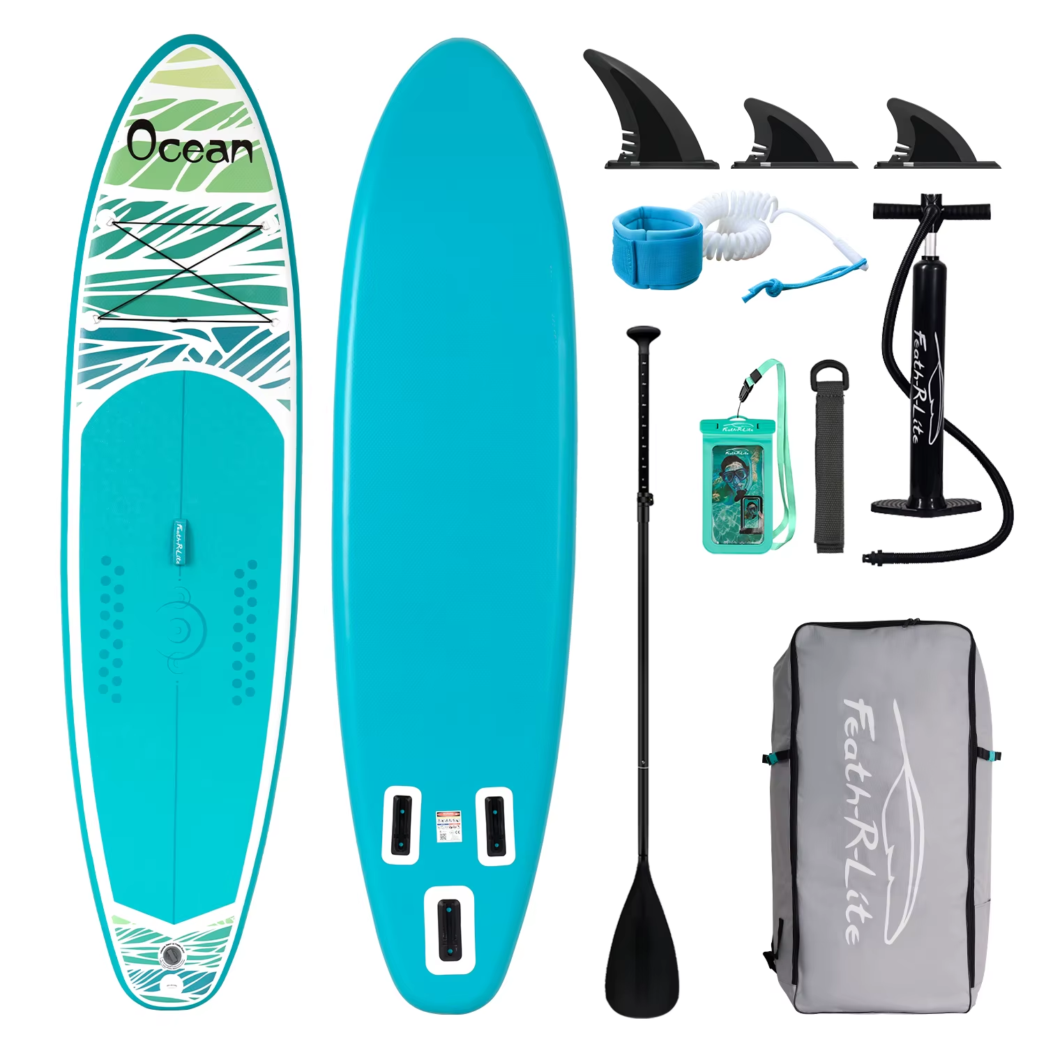 Tabla de paddle surf inflable FunWater con remo, bomba, mochila y accesorios